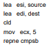 Suppose that the following instructions are executed: Assuming that ESI starts at 00010000 and EDI...-1