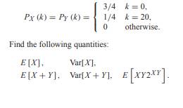 X and Y are independent, identically distributed random variables with PMF