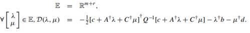 Let Q ? Rn×n be positive definite and d ? Rr. Consider the problem minx ? n { 1 2 x†Qx + c†x|Ax =...-1