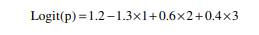 The logit function, obtained through logistic regression, has a form: Find the probability of output...