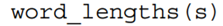 Write a function that, for each whitespace separated word in string s, determines the length of the...