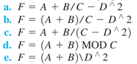 Evaluate the following equations, given the values Write the following equations in computer form:-2