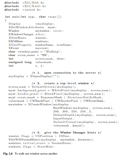 The black window produced by the program of Fig. 2.6 eventually disappears from the screen. Why does...-1