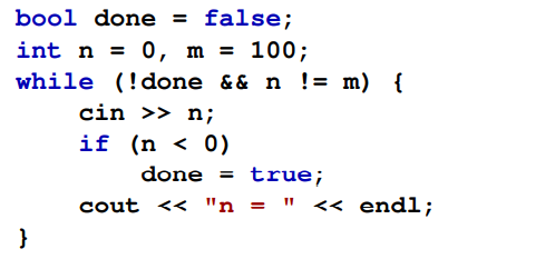 Rewrite the following code fragment using a break statement and eliminating the done variable. Your...