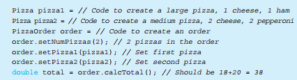 Programming Project 4.12 asked you to create a Pizza Order class that stores an order consisting of...-3