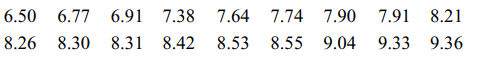 Eighteen measurements of the disbursement rate (in cm3 /sec) of a chemical disbursement system are...