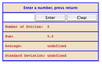 Exercise 5.2 involved a class, StatCalc.java, that could compute some statistics of a set of...