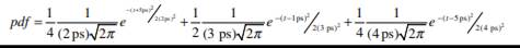 The PDF for total jitter is described by the three-term Gaussian model as follows: What are the DJ,...