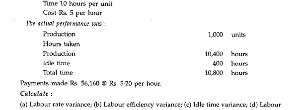 The standard cost for a product is: cost variance.