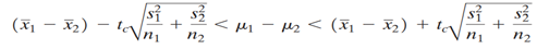 Constructing Confidence Intervals for µ 1 - µ 2 When the sampling distribution for 1 - 2 is...-3