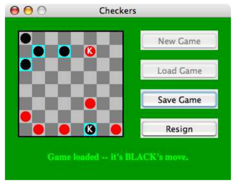 The sample program Checkers.java from Subsection 7.5.3 lets two players play checkers. It would be...-1