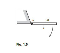 A tube of mass M and length is free to swing around a pivot at one end. A mass m is positioned...