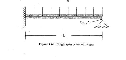 Using only one element, find the midspan displacement, bending moment, and shear force for the beam...