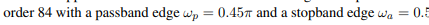 Assuming idealized passband and stopband gains of 1 and 0, respectively, and a normalized sampling...