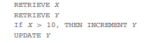 What type of lock might be required for the data items X and Y in order to implement the following...