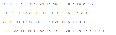 The hailstone sequence, sometimes called the 3n+1 sequence, is defined by a function f (n): Although...-2