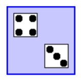 Write a panel that shows a pair of dice. When the user clicks on the panel, the dice should be...