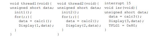 Consider a system that employs a preemptive real-time OS. There are multiple threads that need to...-1