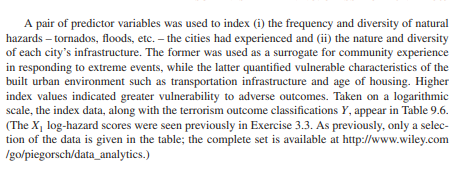 Return to the urban vulnerability study from Example 9.2.2 and view the collection as a standalone...-2