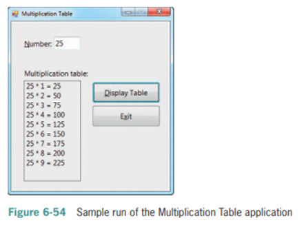 In this exercise, you create an application that displays a multiplication table similar to the one...