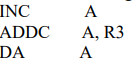 The accumulator holds the value 76H, representing the packed BCD digits of the decimal number 76....