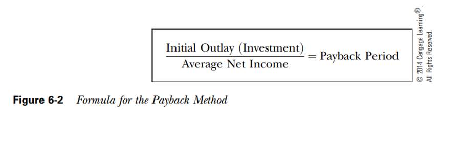 Then, use the formula in Figure 6-2 to calculate the payback period.