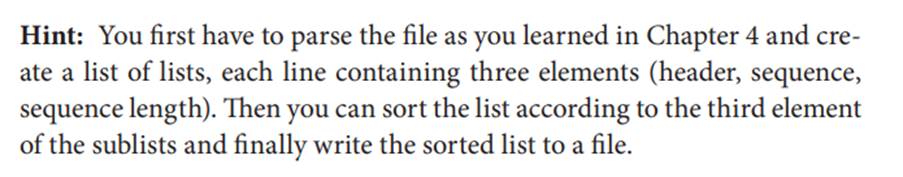 Use the .csv output of BLAST as described in Example 8.2.-2