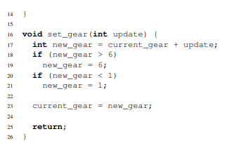 Consider the code below that implements the logic of a highly simplified vehicle automatic...-2