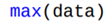 Write a function that returns the maximum value in the list of numbers named data. Do not use the...-1