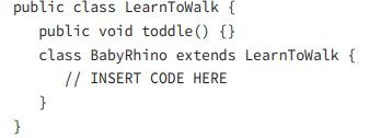 Which of the following can be inserted to override the superclass method? (Choose all that apply.)...