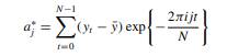 The periodogram IN (f ) evaluated at Fourier frequencies f = k/N is unaffected by whether or not the...-1