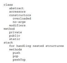 A book’s index contains entries and sub-entries nested to several levels. Sub-entries are indicated...