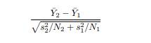 The statistic formed by dividing our estimate of b 2 - b 1 by its estimated standard error: is...-1