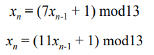 Using the spectral test, compare the following two generators: Which generator has a better...