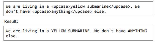 A text is given. Write a program that modifies the casing of letters to uppercase at all places in...