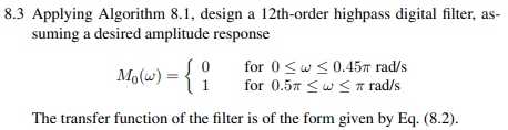 Repeat Problem 8.3 by applying Algorithm 8.2.-1