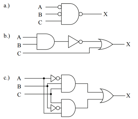 Show the output waveform of an AND gate with the inputs A, B, and C indicated in the figure below....-2