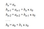 The function is a polynomial in x whose coefficients are the real numbers a0, a1, ..., an, where an...-2