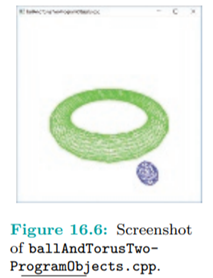 Run ballAndTorusTwoProgramObjects.cpp. The controls are same as for ballAndTorusShaderized.cpp:...