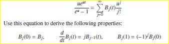 This problem studies the evaluation of Bernoulli numbers and polynomials. (a) In section 2.5.2 we...-2