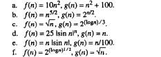 Computational complexity Assume that the pairs of functions ƒ (n) and g(n) of Problem 3.1 correspond...-2