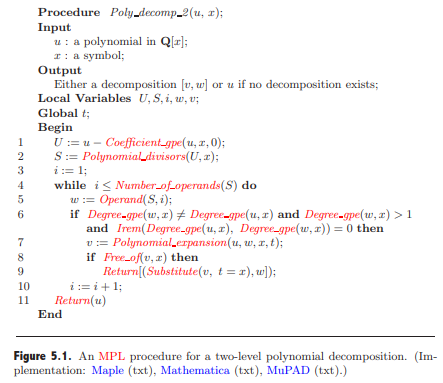 Let u be a polynomial in Q[x]. Give a procedure Polynomial divisors(u, x) that returns the set of...-1