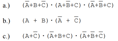 Derive the truth table for each of the following POS expressions. In a 4-variable Karnaugh map, how...