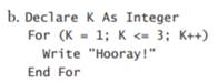 True or false? The counter can be any real number. What numbers will be displayed when a code...-5