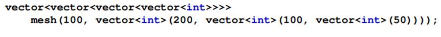 Consider the declaration How many elements does mesh hold?