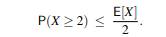 Let X ~ Poisson(3/4). Compute both sides of the Markov inequality,