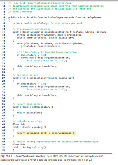 In Figs. 9.10–9.11 methods earnings and toString each call various get methods within the same...-4