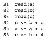 For the algorithm segment given in problem 10.3, draw a precedence graph that shows both dependency...