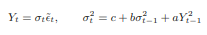 We assume that a series {Ty}t of log-returns has the GARCH (1,1) representation of the form: where...