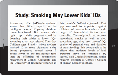 In Case Study 6.4, which examined maternal smoking and child’s IQ, one of the results reported in...